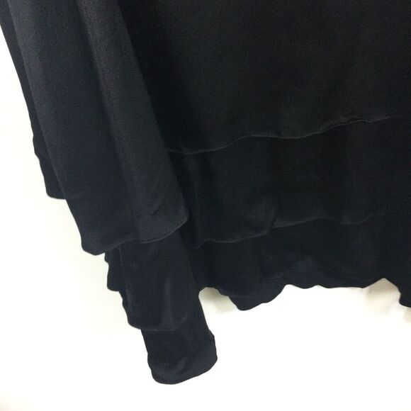 Gianni Bini Womens Bella Satin Crepe Bell Sleeve Ruffle Dress Black Size XS NWT - Picture 8 of 9
